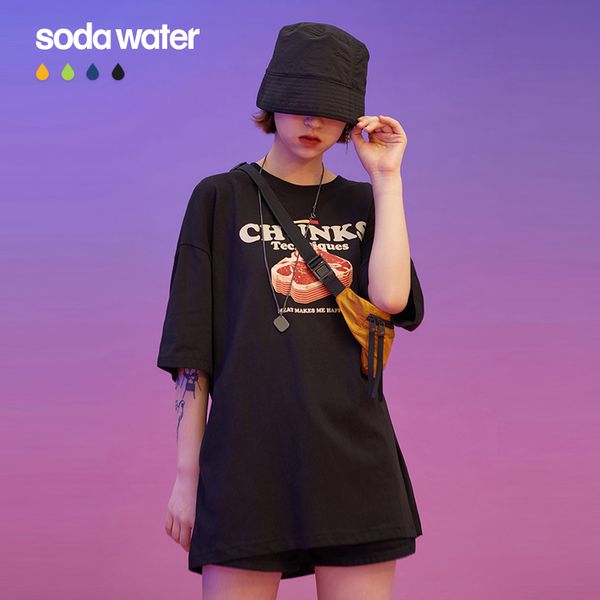 

sodawater девушка хип-хоп tee рубашки куски техника для печати harajuku girls tshirt лето 100% хлопок женщины смешные футболки 1088s20, White