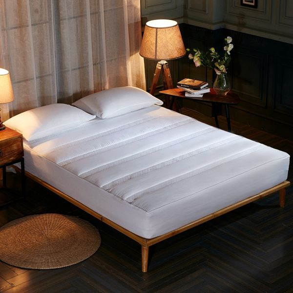 

solid color quilted thick mattress cover twin full  mattress er breathable bed cover anti mite protector