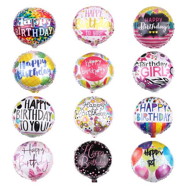 Alta Qualidade 18inch feliz aniversário balão alumínio balões balões balão mylar bolas para kkd party decorat gloion