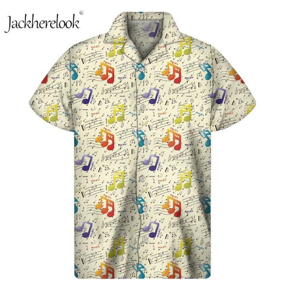 

jackherelook красочный mustic примечания печать мужчины рубашка с коротким рукавом кнопки вниз мужские топы блузки лето hawaiian воротник ру, White;black