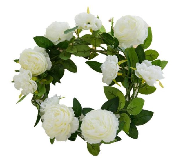 Garland Düğün Ev Dekorasyonu Dekoratif Çiçek Çelenkler İpek Şakayık Vine Asma Düğün Dekorasyon Suni Sahte İpek Gül Çiçek Vine