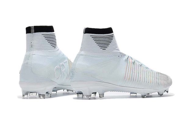 

2019 mens/woman/kids football boots superfly v tf/ic/fg cr7 white soccer shoes