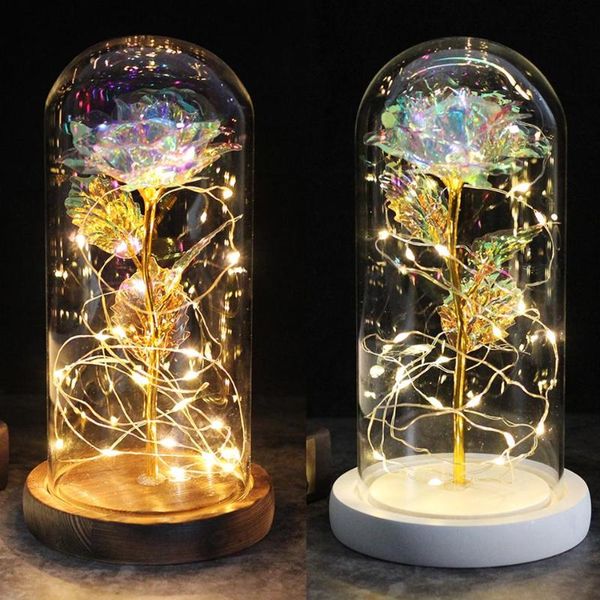 

beautiful eternal rose eternelle led light rose in glass dome for mother's birthday valentines day gift