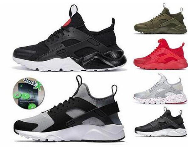 

2020 designer sneakers huarache 1.0 trainers triple black white oreo cool grey olive running shoes huraches 4.0 4s runner shoe with stock x