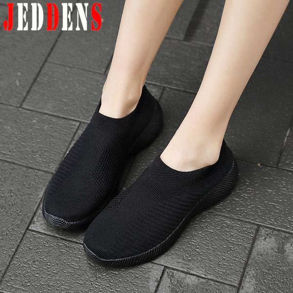 

large sizes sports sneakers slip-on sport shoes woman mesh running shoes for women black walking shoe ultralight summer shoe q32