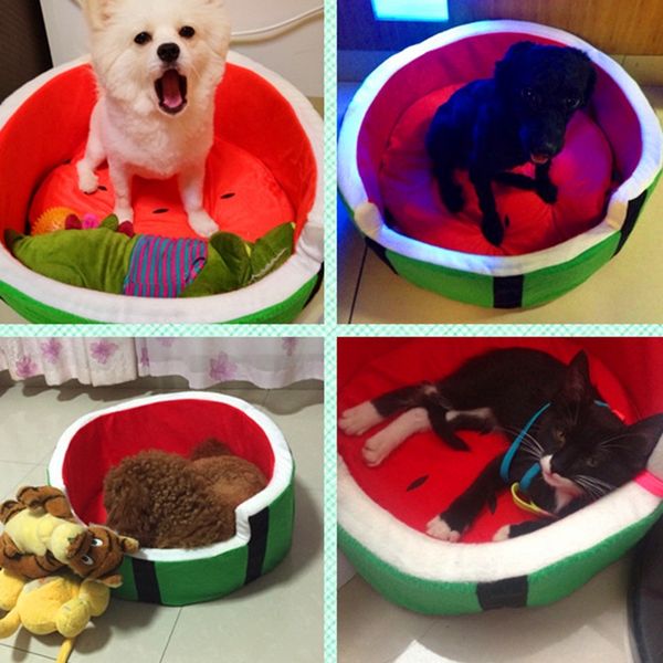 

cute kennel house warm watermelon modeling dog mattress sofa pet cat bed dog fruit bed