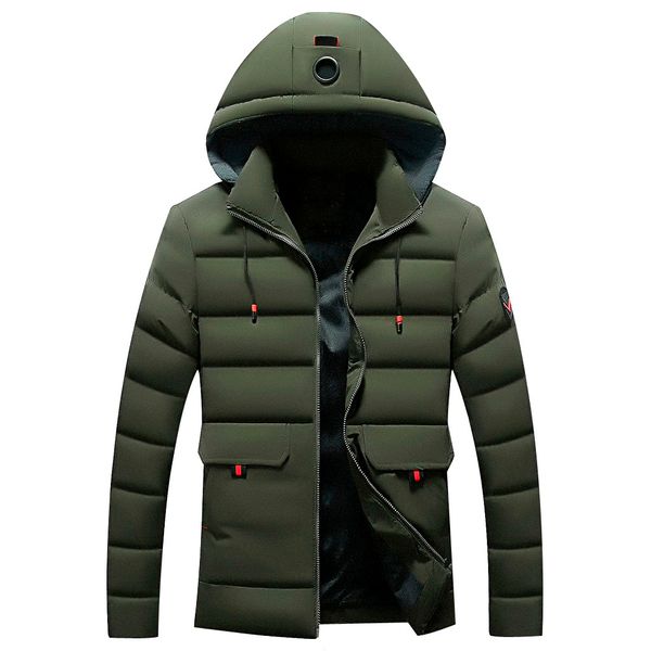 

jacket men new style fashion men casual winter solid warm zipper long sleeve hooded jacket coat outwear sobretudo masculino, Black