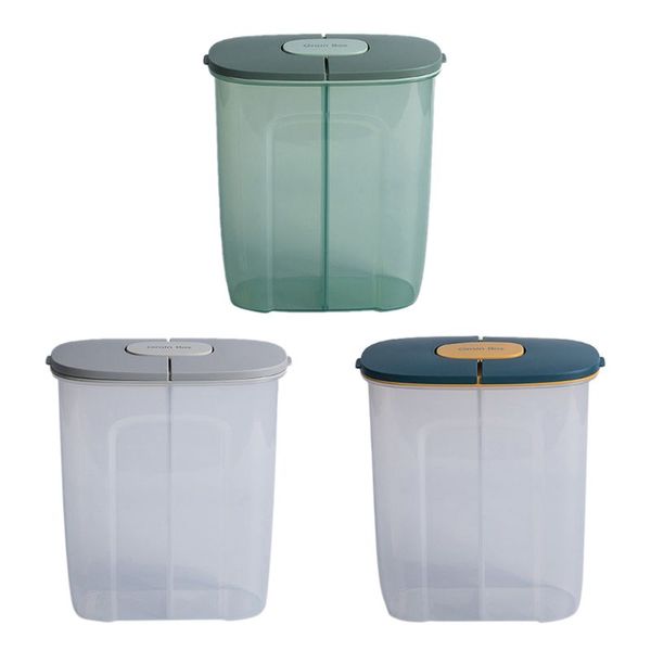 

2500ml transparent cereal storage container with airtight lid dry storage snack container bean rice dispenser