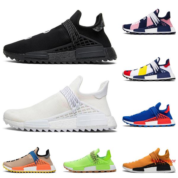 

new human race hu pharrell williams men women running shoes nerd black blank canvas homecoming solar pack mother trainer sport sneaker 36-47