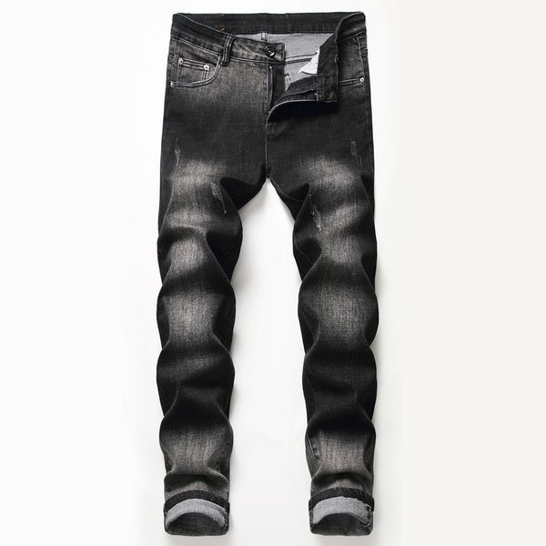 

mens designer jeans slim handsome stretch fashion brand casual denim pants, Blue