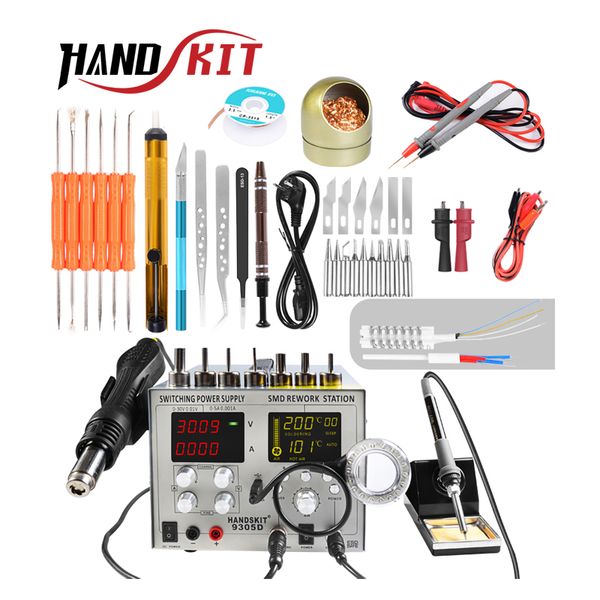 

handskit 4 in 1 dc 5v 2a power supply 30v 5a air gun rework station+110v/220v soldering iron usb charge soldering iron