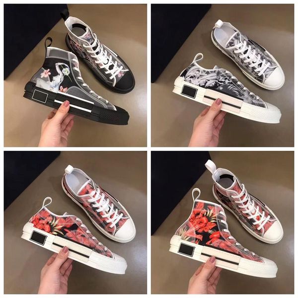 

b23 sneakers high shoes 19ss flowers technical platform shoes b23 fashion outdoor sneakers wholesale casual shoes with box, Black