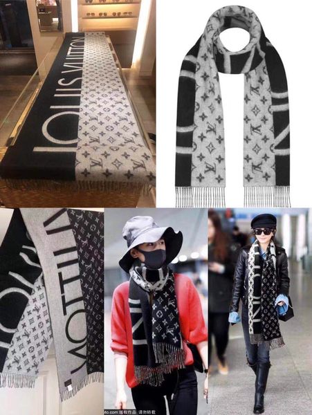 

High end winter big brand carve luxury de igner carve for men and women fa hion luxury autumn and winter mink velvet carf 180x70cm, Black;white