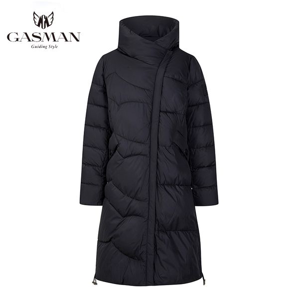

gasman black long fashion parka women's jacket winter hooded coat warm cotton overcoat female puffer down jacket plus size 19022