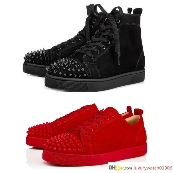 

designer shoes spike junior calf low cut mix 20 red bottom sneaker luxury party wedding shoes genuine leather spikes lace-up casual shoes
