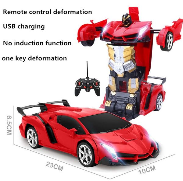 

1:18 rc 2 in 1 transformer car toy driving sports vehicle model deformation car remote control electric robots toys for kids