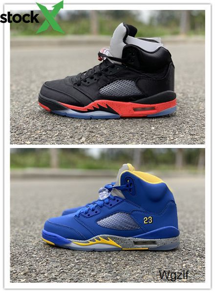 

new 5 v satin blue black red men basketball shoes sports sneakers trainers outdoor with box size 8-13