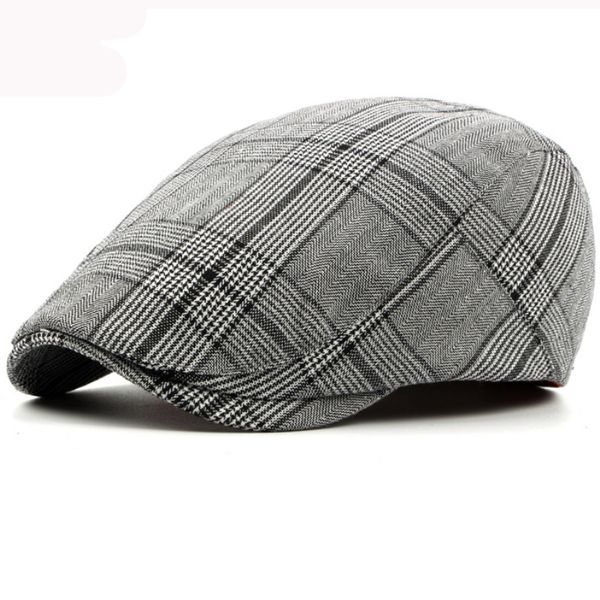 

ht2945 spring summer hat caps for men women plaid ivy newsboy flat cap artist painter hat adjustable beret cap men women berets, Blue;gray