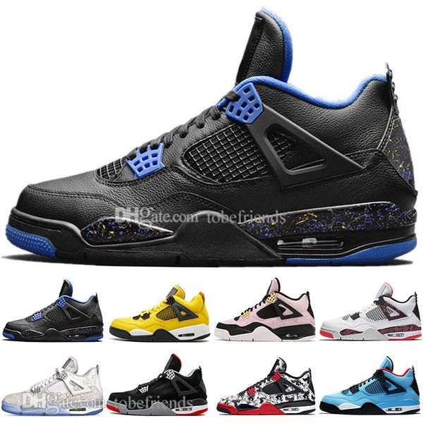 

new 2019 bred 4 4s what the cactus jack laser wings mens basketball shoes denim blue eminem pale citron men sports designer sneakers