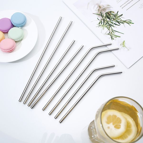 

more size 304 stainless steel drinking straws bend and straight reusable drinking straw milky tea juice drinking straws bar tools