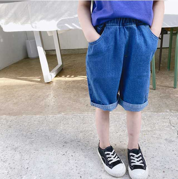 

2020 new arrival girls boys denim pants summer fashion kids girls pants 1-7t, Blue
