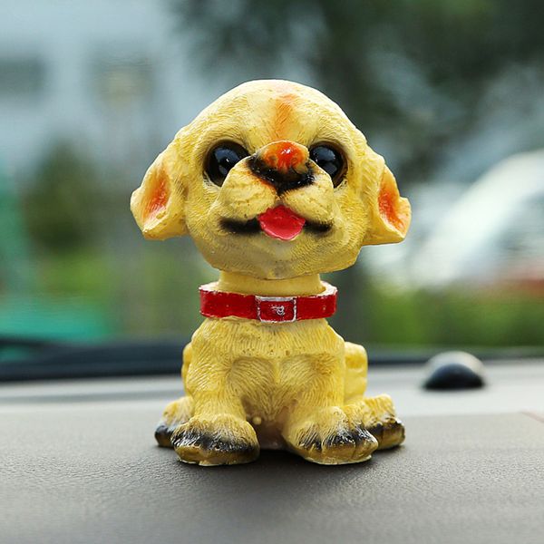 

resin car ornaments lovely shaking head dog puppy figurines automobile interior dashboard toys home furnishing decoration gifts