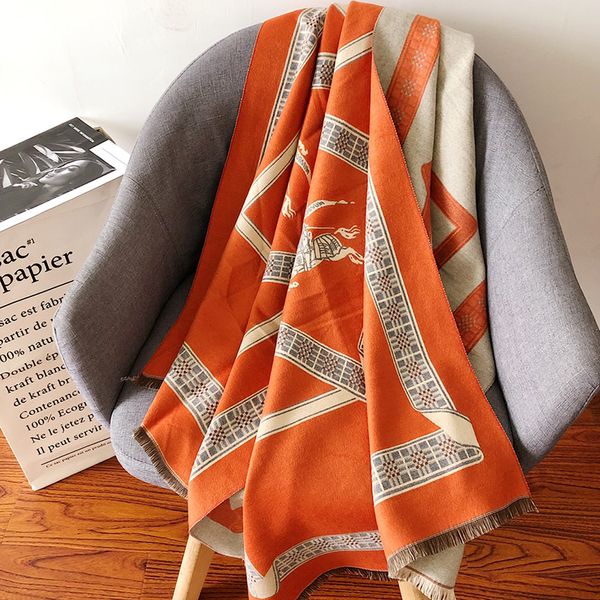 

horse shawl ladies scarf fashion women scarf autumn winter warm scarves pashmina 180*70 cm, Blue;gray