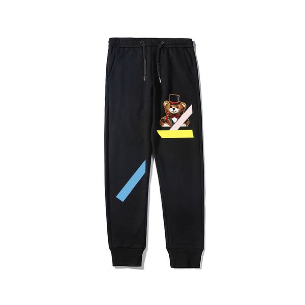 

designer men pants bear head pants asual men fashion sports jogger pants 2019 girl head new arrival mens brand sports, Black