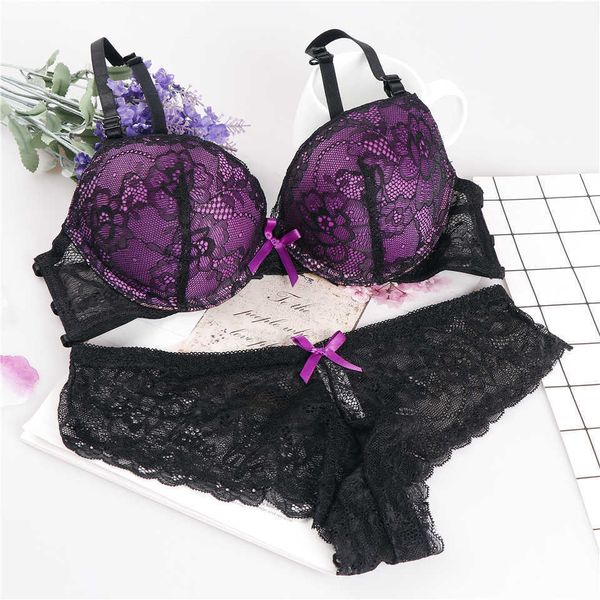 

sexy bra set deep sexy lingerie бюстгальтер set красивая назад lenceria bielizna damska komplety ab lace top полиэстер розовый кружевной бел, Red;black