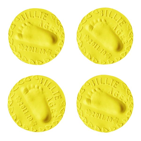 

4 pcs air drying clay handprint footprint imprint casting fingerprint yellow