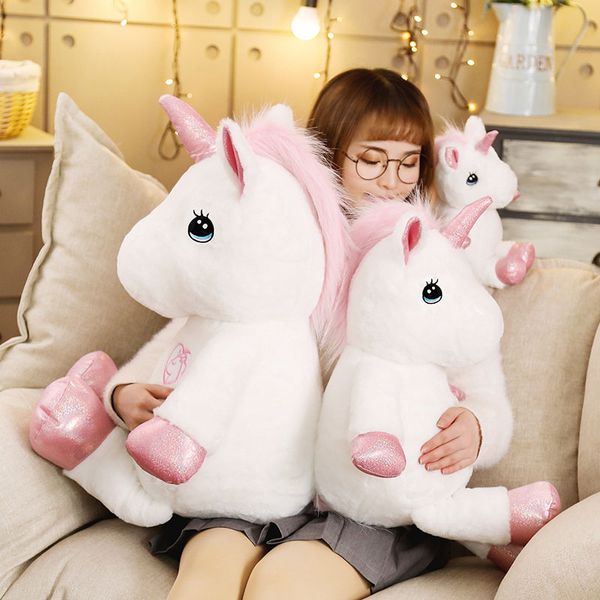 

1pcs 35-65cm adorable unicorn plush toy cushion pillow kawaii soft stuffed unicorn toys for children creative cushion pillow