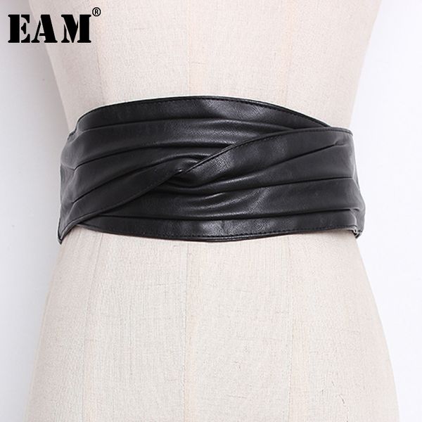 

eam] stylish simple sytyle long width soft leather waist belt women new fashion tide all-match autumn winter 2019 li063, Black;brown