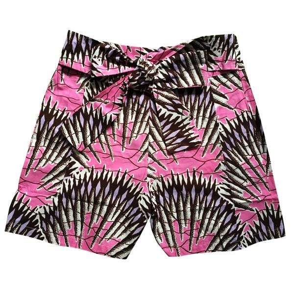 

africa clothing 2018 batik print ankara women shorts 100% cotton wax african print summer shorts with belt, White;black