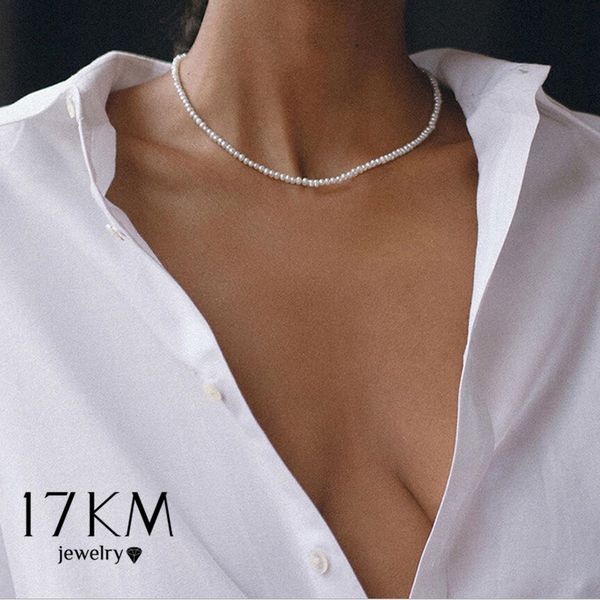 

17km vintage pearl necklace for women fashion double layer coin pendants necklaces 2020 new portrait pearl chokers jewelry gift, Silver