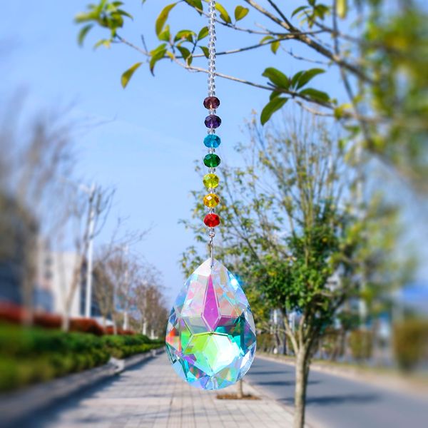 

h&d chakra suncatcher 76mm crystals bauhinia prism rainbow maker sun catchers for window decor