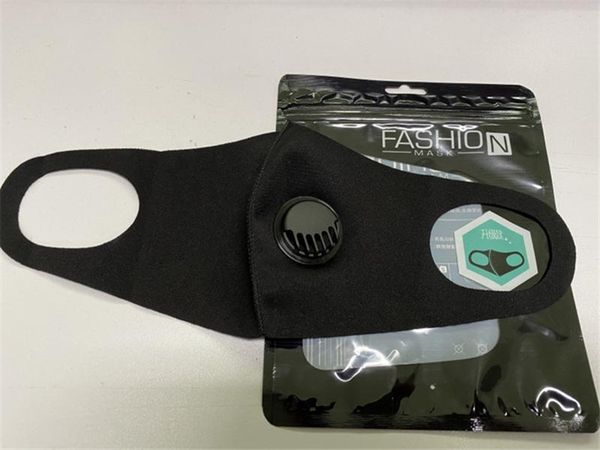 

Мода защитная маска для лица черный Anti Dust Хлопок Mouth маски с клапаном РМ2,5 фильтром Респиратор многоразовый моющийся маскарада
