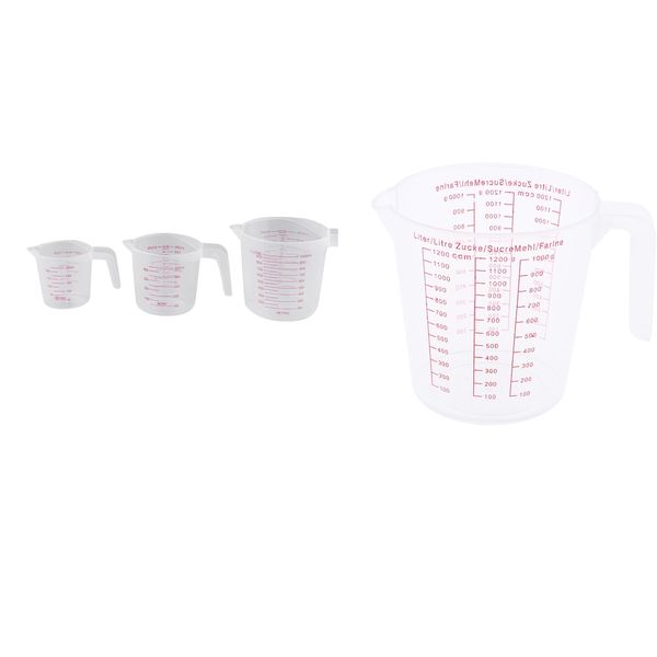

4 pieces kitchen supplies liquid measuring cups jug 250/500/1000/1200ml