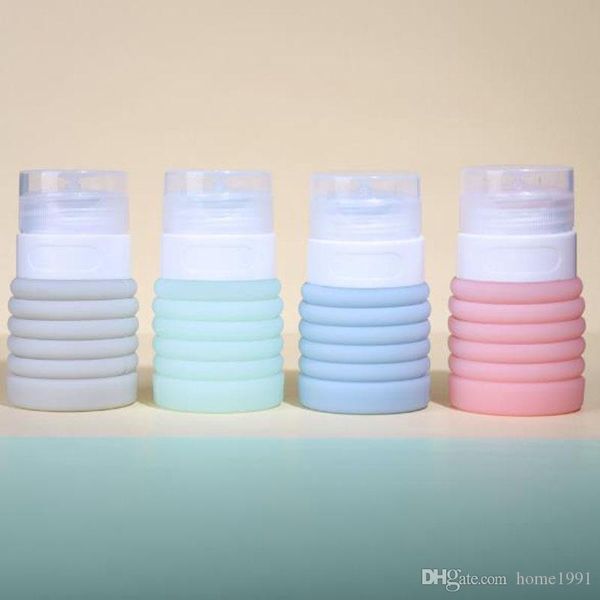 

новый портативный выдвижной travel диспенсер душ силиконовый шампунь лосьон мыло бутылки силикона складная косметические путешествия контейн