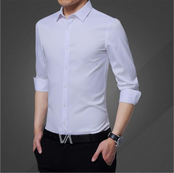 

men's 2018 autumn winter new long-sleeve shirt young men's korean fashion slim shirt wear inch trend p-129, White;black