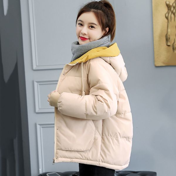 

7 colors available 2019 winter jas women capuchon women's wet women's park short warm jas casaco feminino, Black