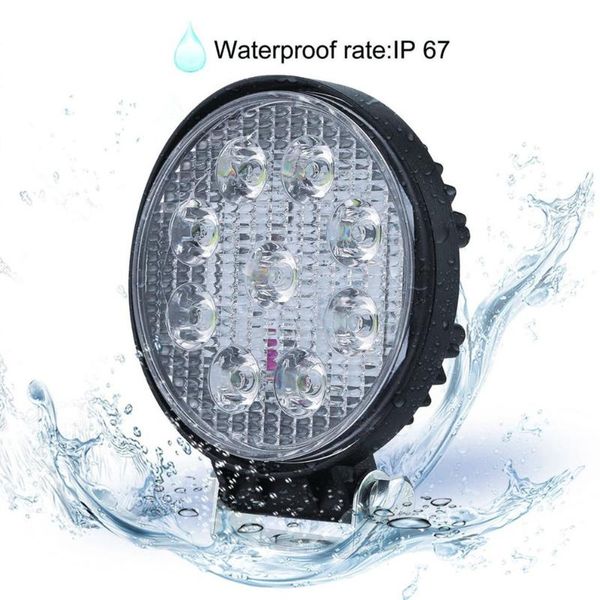 

27w flood beam led bulbs floodlight headlight work light lamp portable round bar lamp for boat tractor truck off-road cars