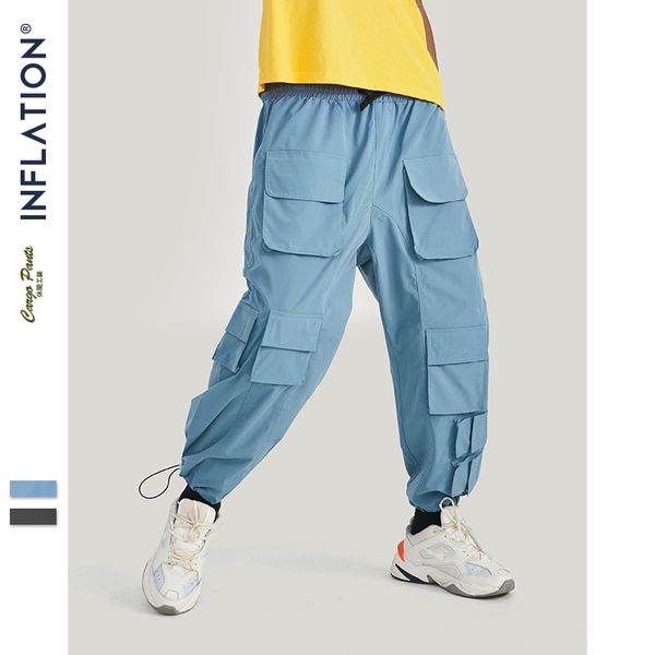 

2020 осень зима streerwear мужские брюки хип-хоп брюки-карго несколько карманов эластичный пояс луч ноги брюки 94351sd, Black