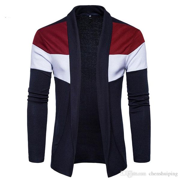 

новая мода осень тонкий мужская одежда верхняя одежда повседневный свитер мужской лацкан шеи кардиган свитера бесплатная доставка, White;black