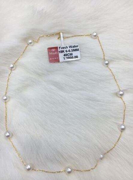 

envÃ­o gratis >>>> noble natural de la joyerÃ­a de 6-6,5mm akoya blanco collar de perlas collar oro macizo, Silver