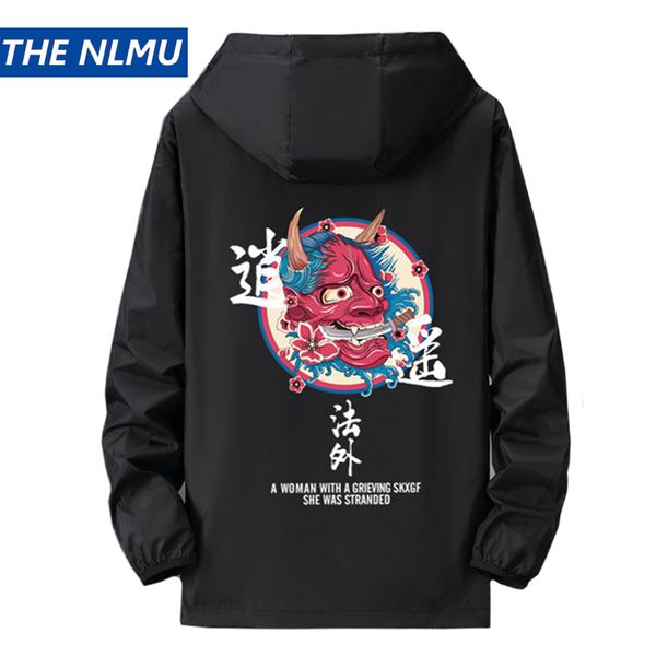 

весна куртки мужские streetwear полиэстер дракон печати пальто мужчины моды весна осень повседневная ветровка куртка мужской kc003, Black;brown