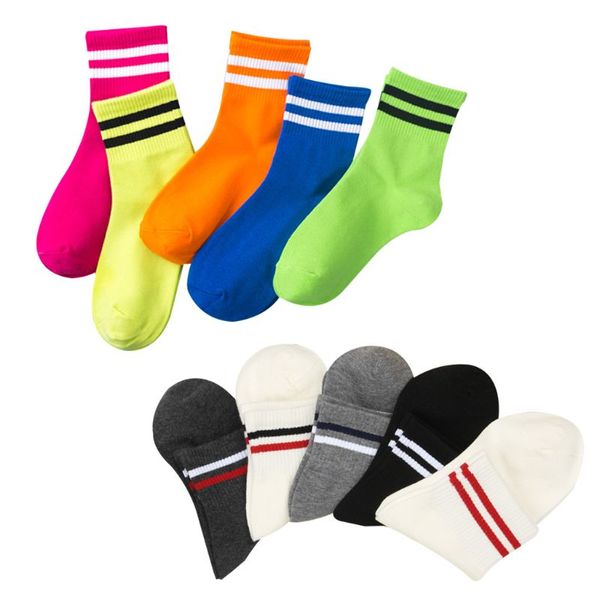 

5pair/set adults soft cotton low cut ankle socks fluorescent retro sports socks, Black;white