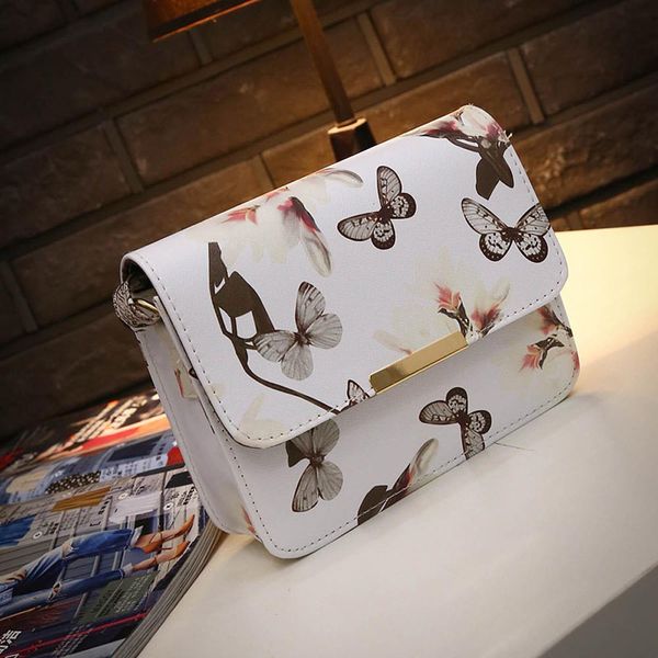 

luxury women bags designer small satchel women bag flower butterfly printed pu leather shoulder bag retro crossbody