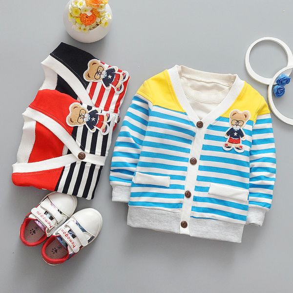 

IENENS Spring Toddler Infant Girls Boys Striped Jackets Coats Kids Baby Boy Girl Cotton Casual Thin Outerwear Tops Clothes
