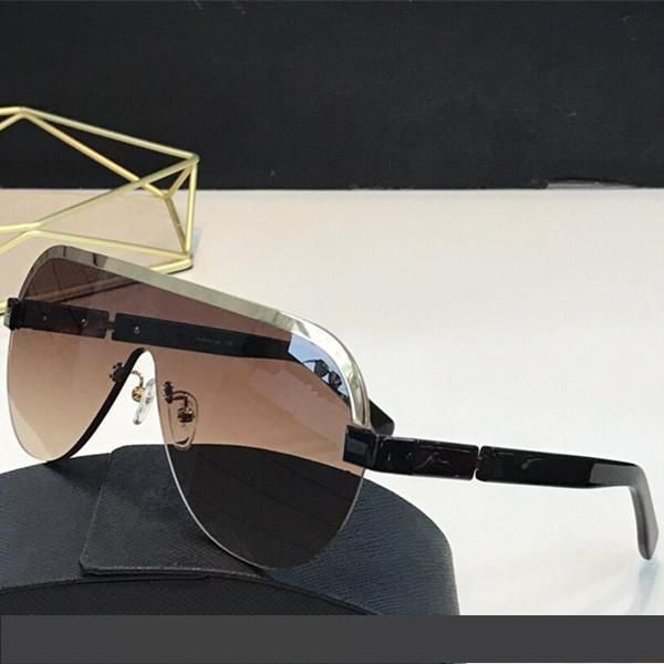 

63xs солнцезащитные очки для мужчин мода овальный простой дизайнер уф 400 объектив покрытие серый коричневый цвет линзы половина кадра высок, White;black