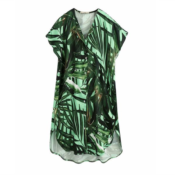 

women's blouses & shirts summer print long shirt women 2021 plus size v-neck front button closure blouse female elegant asymmetric hem, White